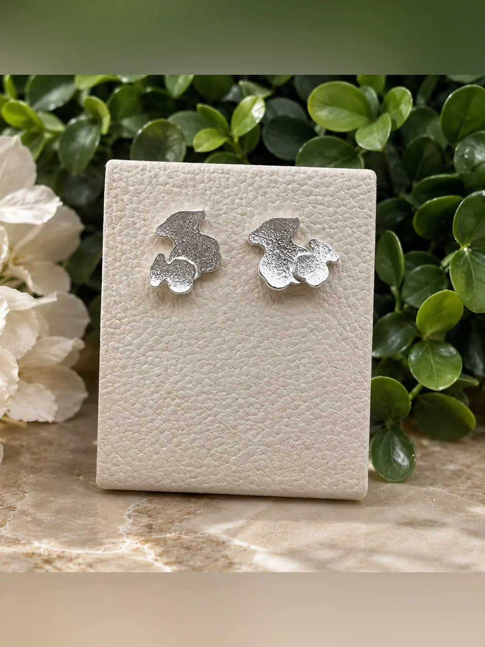 Bear - Earrings sterling silver 925 Push